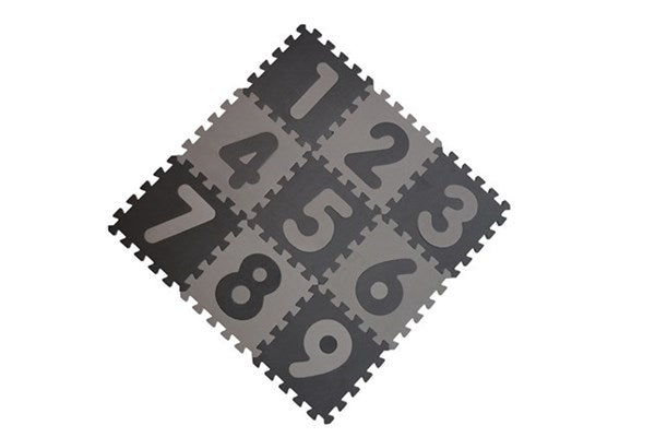 Skumgolv Med Tal Lekmatta By BabyDan - Grå/Svart