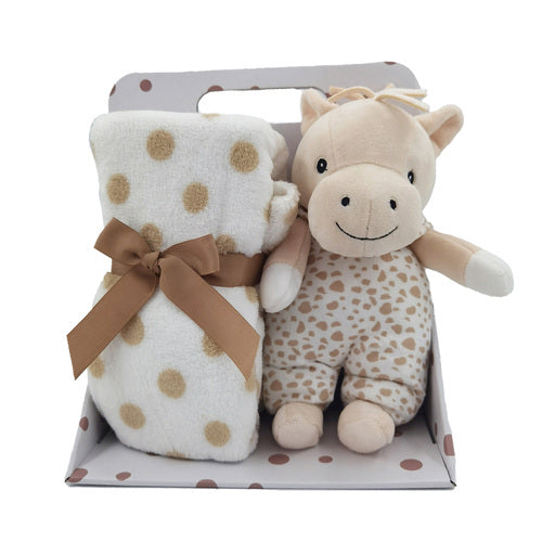 Carlo Baby Fleecefilt & Gosedjur Hippo Beige