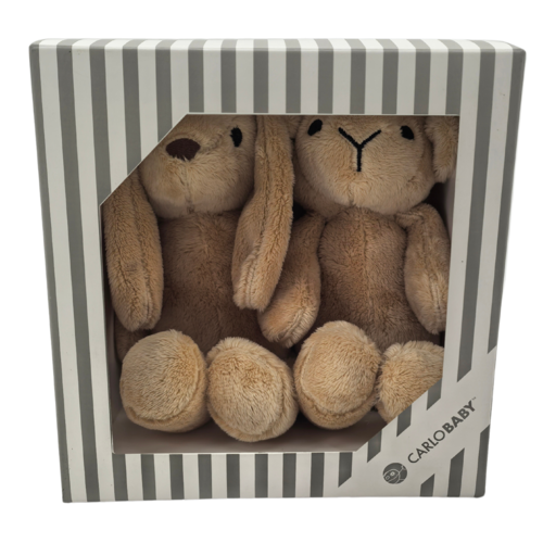 Carlo Baby Gift Set Med Brun Kanin & Lamm