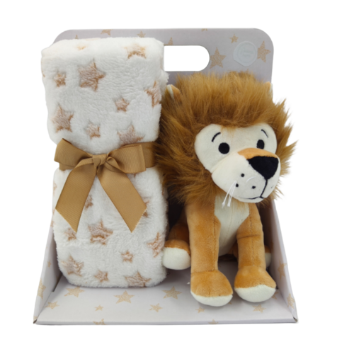 Carlo Baby Fleecefilt Beige Stjärna & Gosedjur Lejon