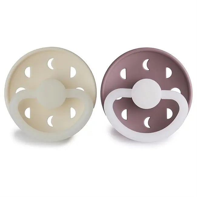 FRIGG Moon Phase Night Silikonnapp 2-Pack Gräddvit & Taupe
