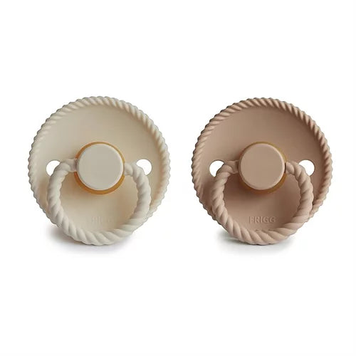 FRIGG Rope Silikonnapp 2-Pack Ljusbrun & Gräddvit