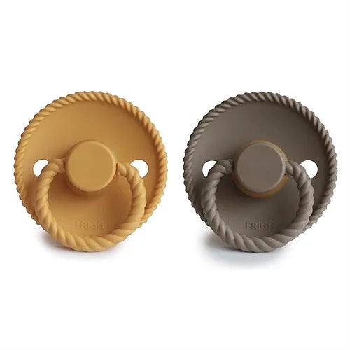 FRIGG Rope Silikonnapp 2-Pack Gyllengul & Brungrå