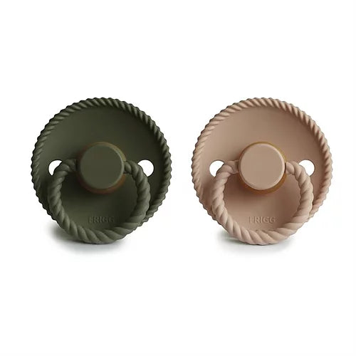 FRIGG Rope Silikonnapp 2-Pack Olivgrön & Ljusrosa