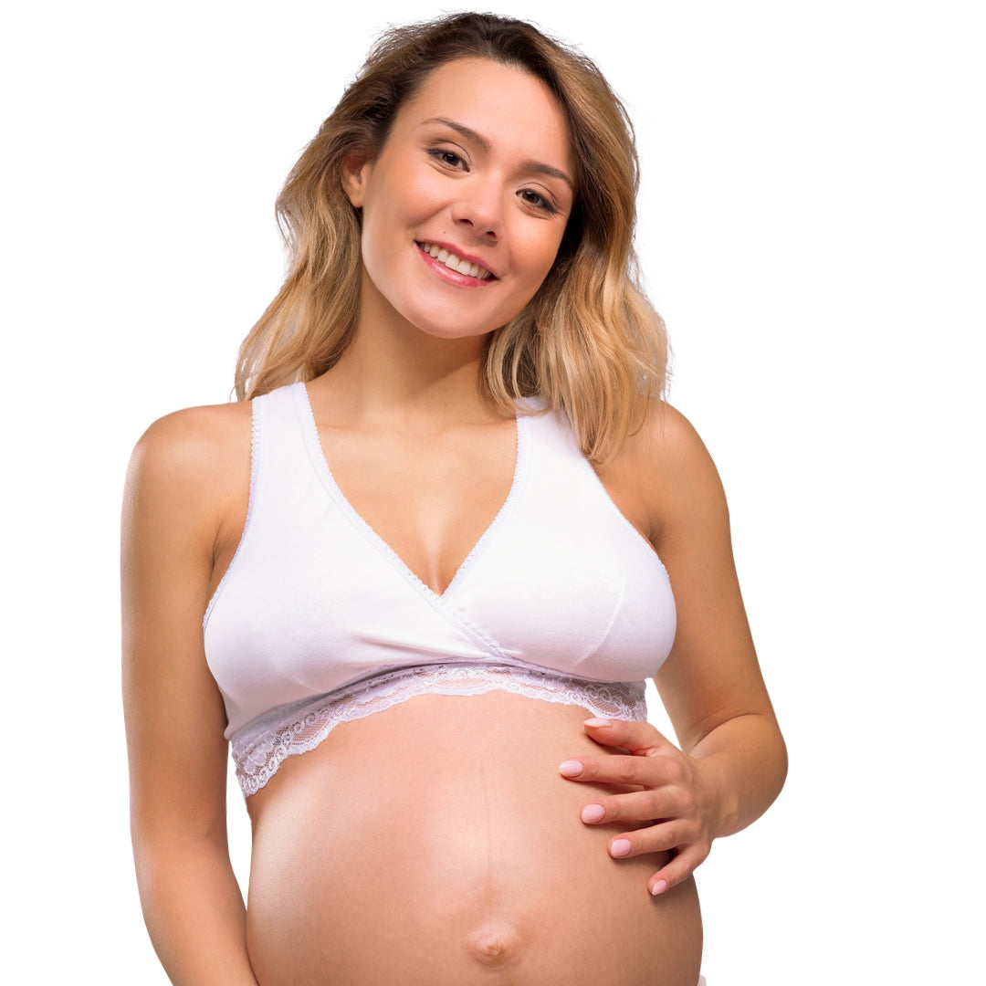 Carriwell Gravid- och Amningsbh Omlott Eko – Vit
