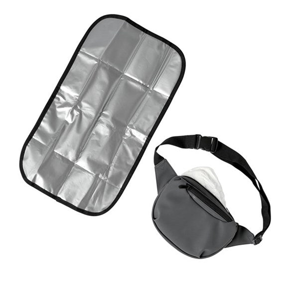 Fanny Pack Skötväska Med Underlägg - Grå