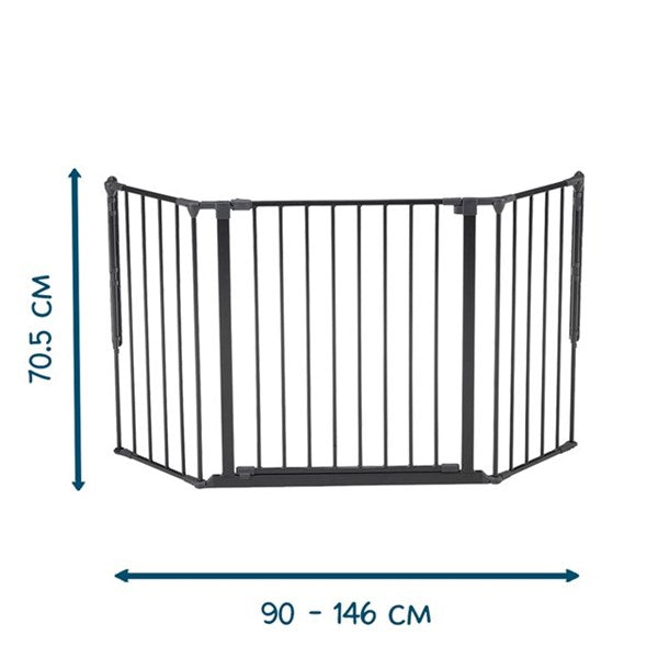 BabyDan Flex M Säkerhetsgrind - Barngrind Svart 90cm - 146cm