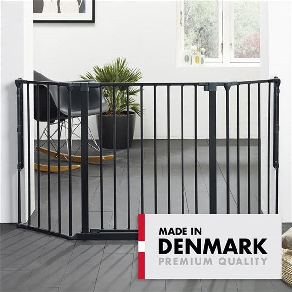 BabyDan Flex M Säkerhetsgrind - Barngrind Svart 90cm - 146cm