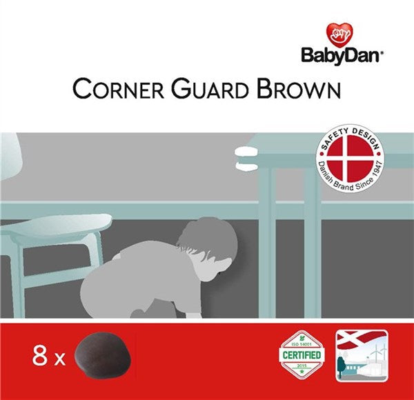 BabyDan Hörnskydd 8 st - Brun