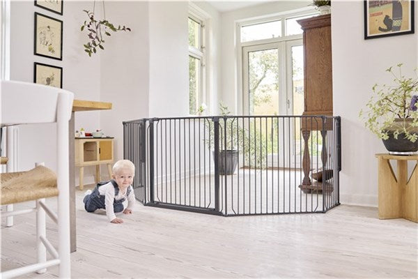 BabyDan CombiFit XL Säkerhetsgrindar - Svart 90cm - 278cm