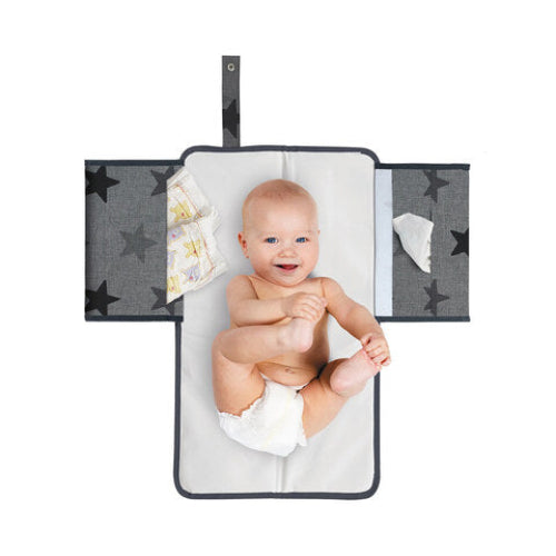 Dooky 3-i-1 Skötmatta – Grey Crowns