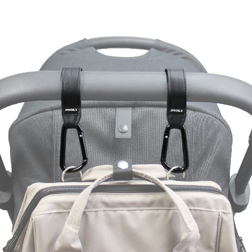 Dooky Barnvagnskrokar Små – 2-pack Svart