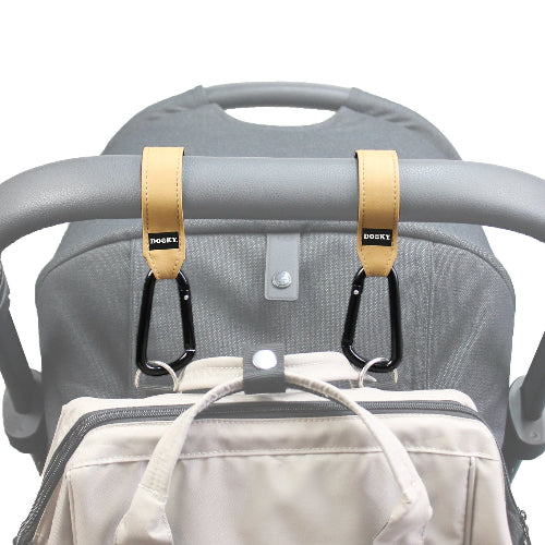 Dooky Barnvagnskrokar – 2-pack, Beige (Små)