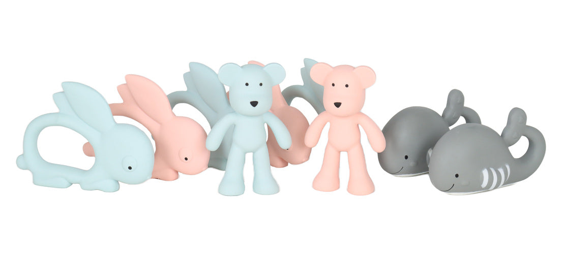 Carlo Baby Bit/badleksak Björn/Kanin/Val 9 st/krt