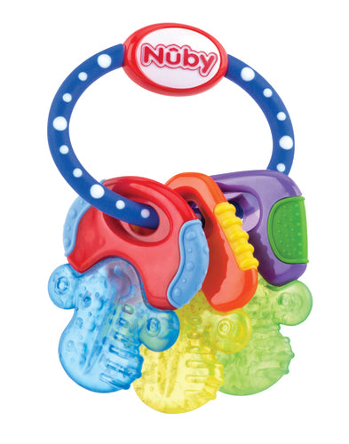 Nuby IcyBite Keys Bitring – Blå/Gul/Grön – 3 månader+