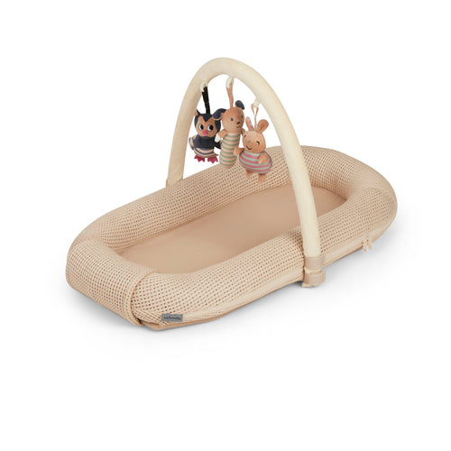 Carlo Baby Nest Beige Waffled with Play Arch and 3 Toys