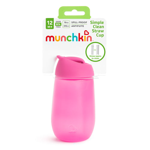 Munchkin Simple Clean Straw Cup – 300 ml – Rosa +12 månader