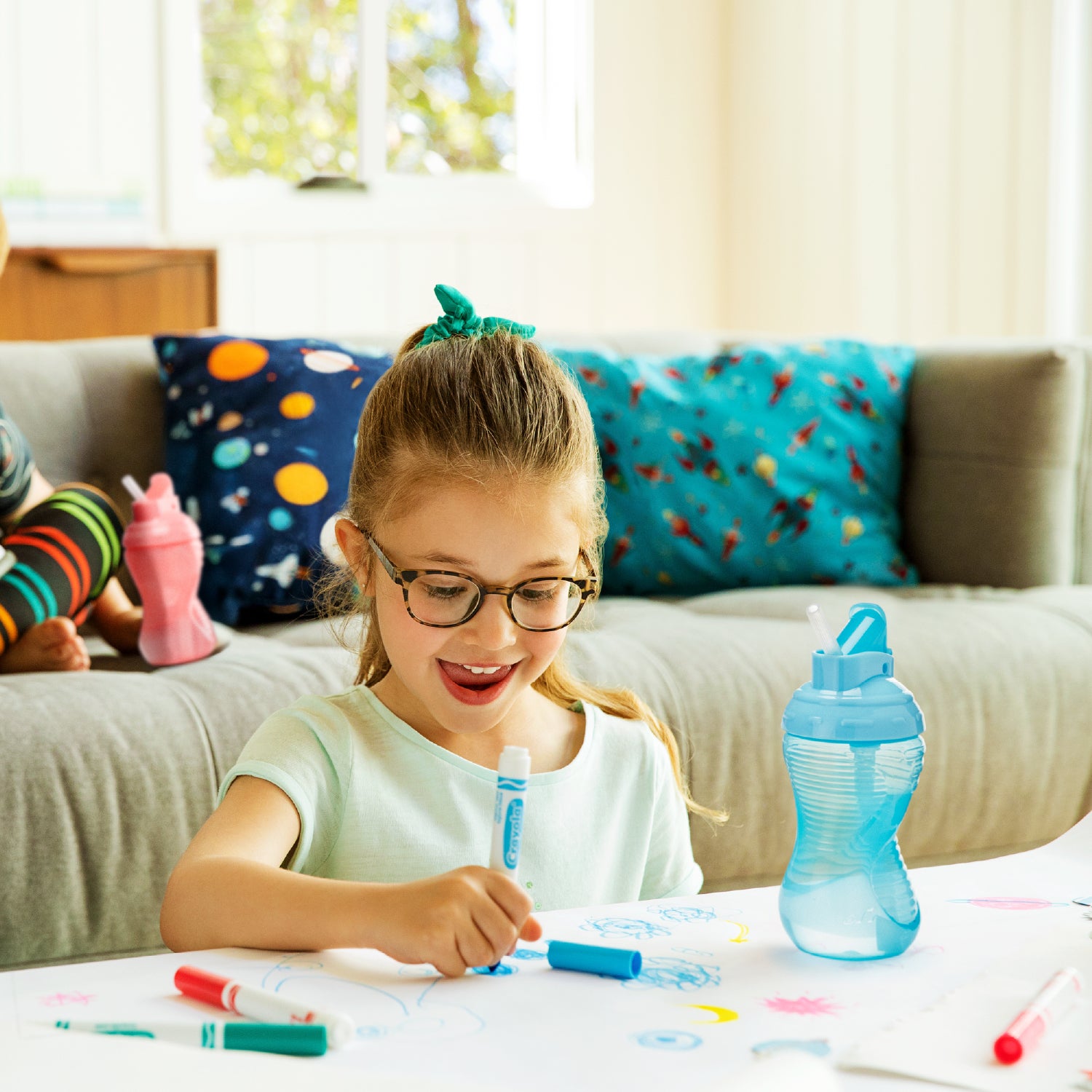 Munchkin Mighty Grip Sugrörsmugg 296 ml +12 Mån – Blå/Grön