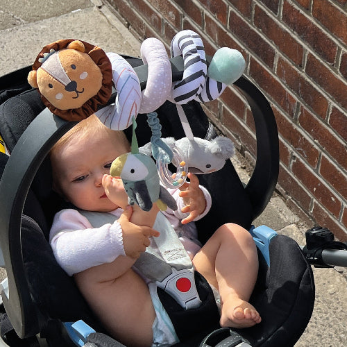 Nuby Animal Adventures Barnvagnsleksak Spiral – Från 0 månader