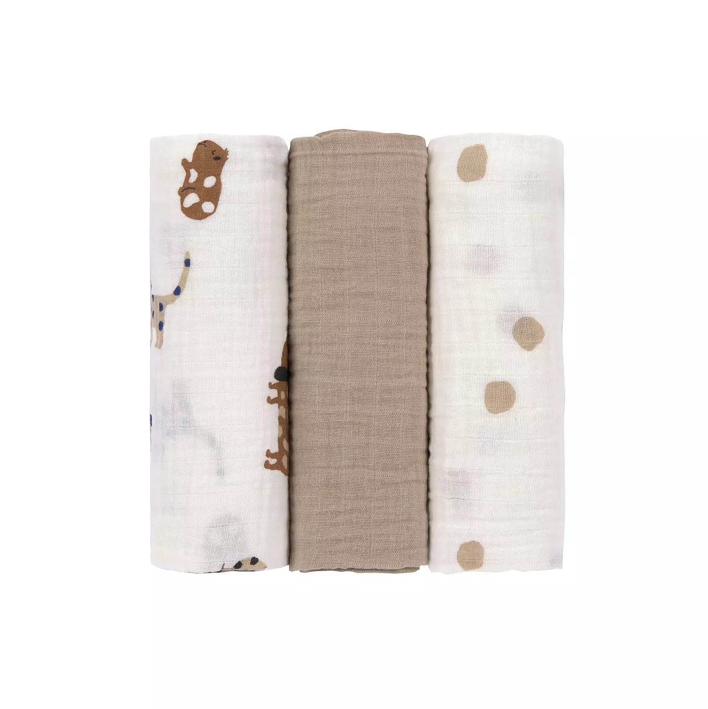 LÄSSIG Swaddlefilt 3-pack – Little Mateys Kungsblå, Storlek L (85 x 85 cm)
