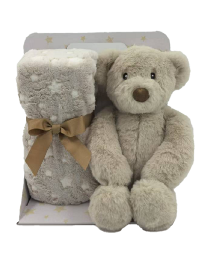 Carlo Baby Fleecefilt Beige Stjärna & Gosedjur Beige Nalle