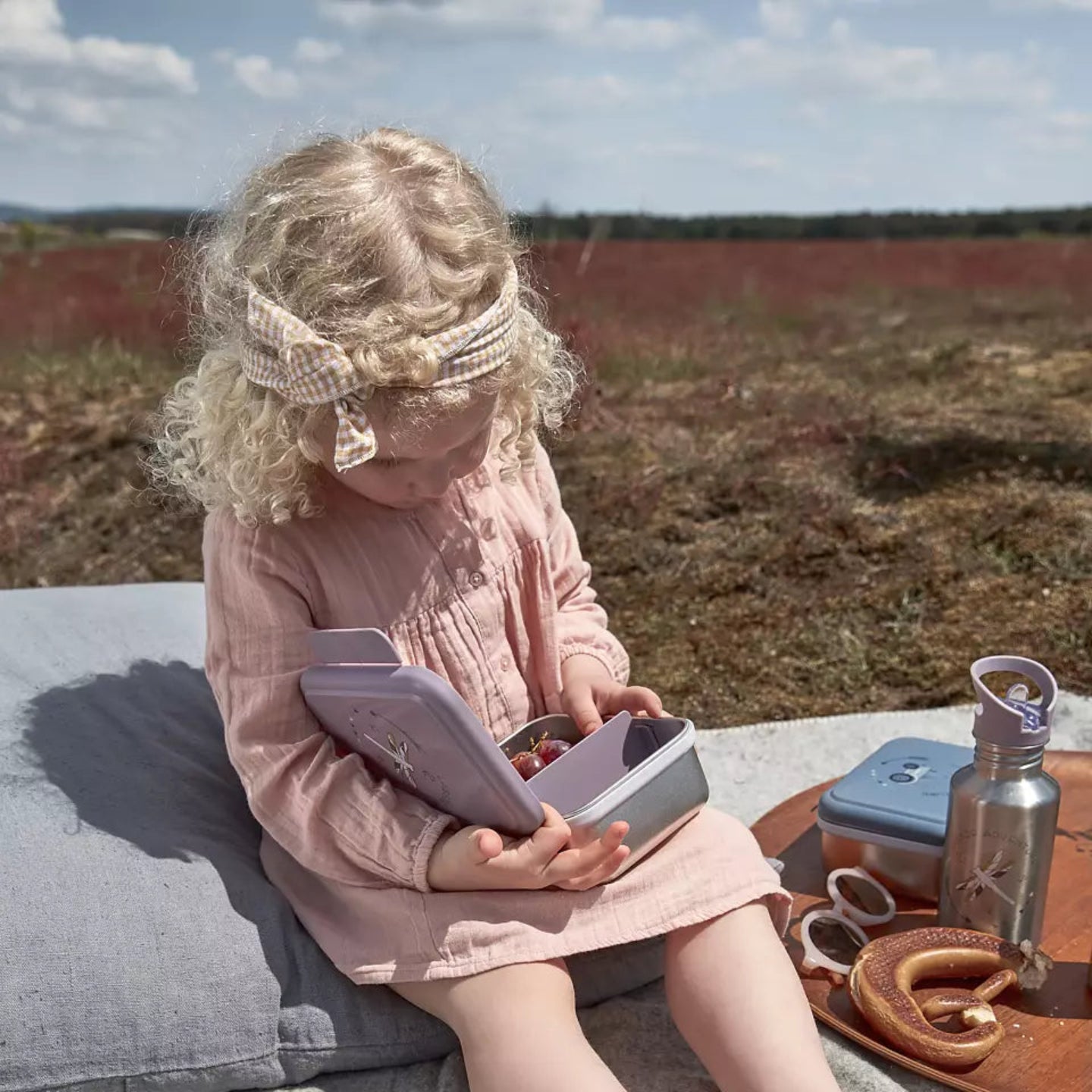 LÄSSIG Matlåda i Rostfritt Stål – Adventure Dragonfly Lila