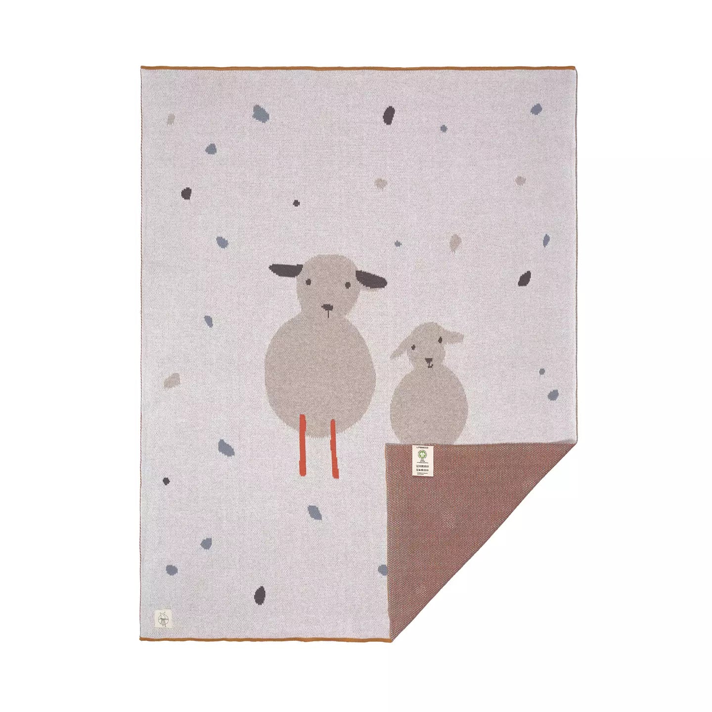 LÄSSIG Stickad Filt GOTS – Tiny Farmer Sheep