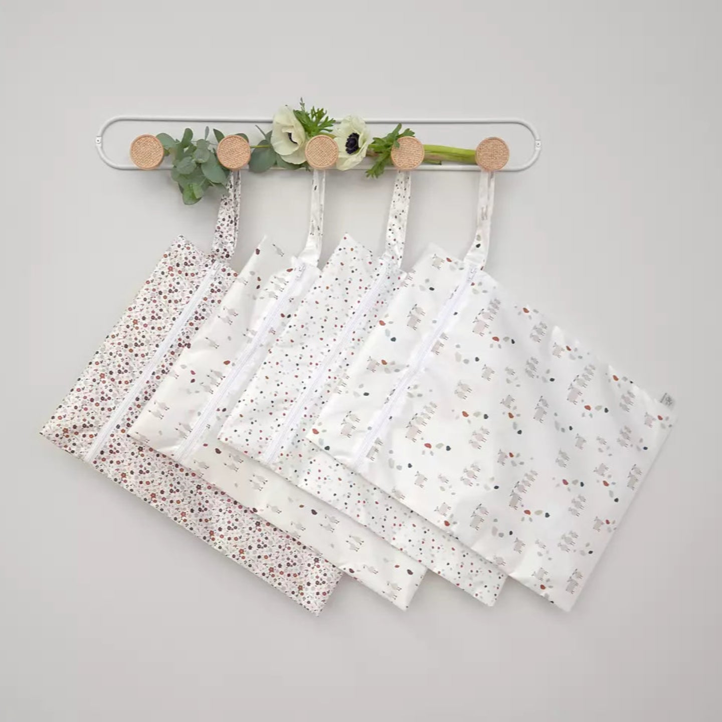 LÄSSIG Wet Bag 2-pack – Tiny Farmer Flowers/Goose