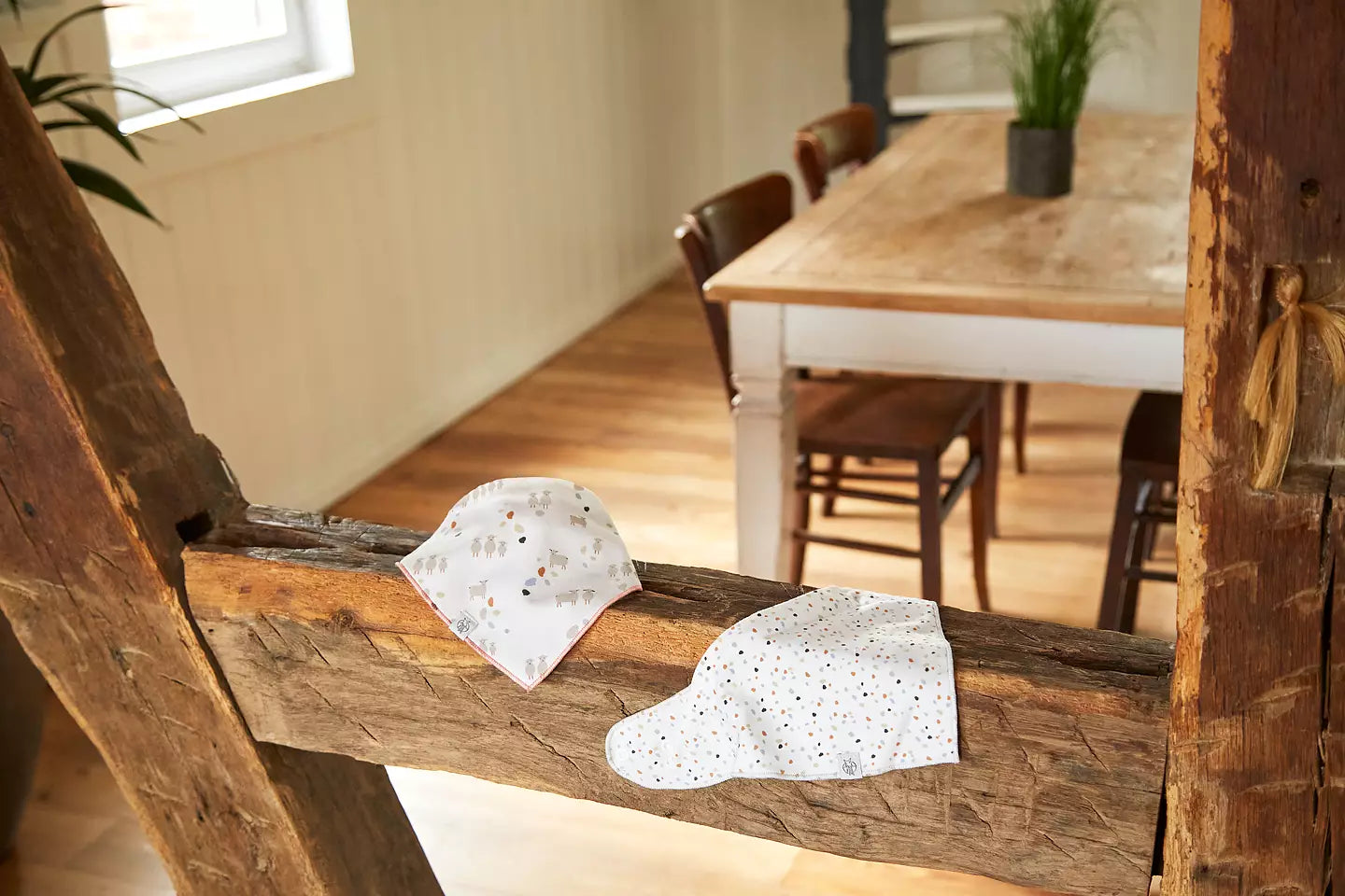 LÄSSIG Bandana/Haklapp 2-pack – Tiny Farmer Sheep Blå