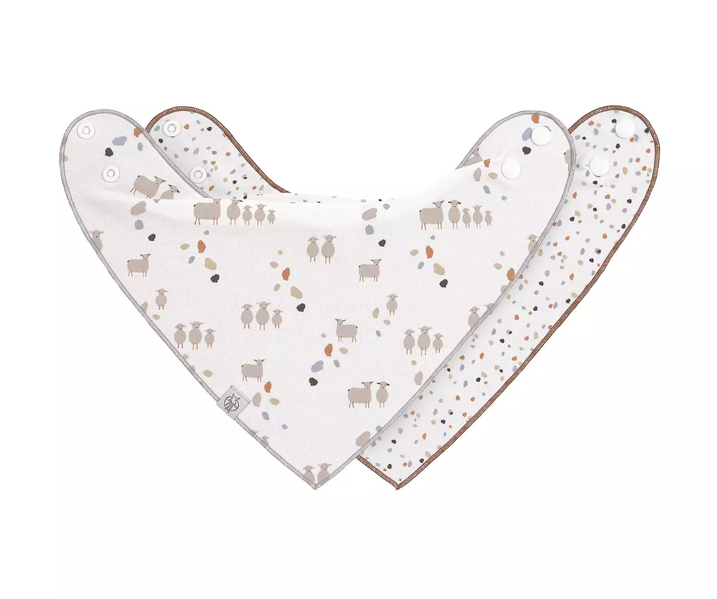 LÄSSIG Bandana/Haklapp 2-pack – Tiny Farmer Sheep Blå