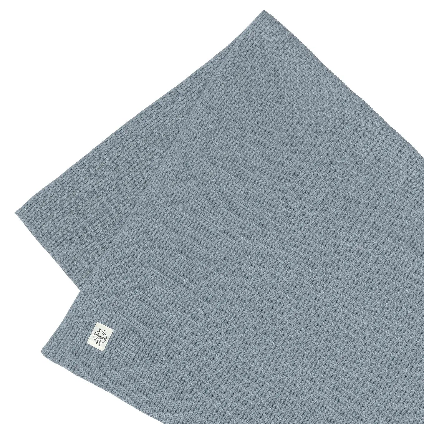 Lässig Stickad Filt GOTS-certifierad - Blå 80 x 100 cm