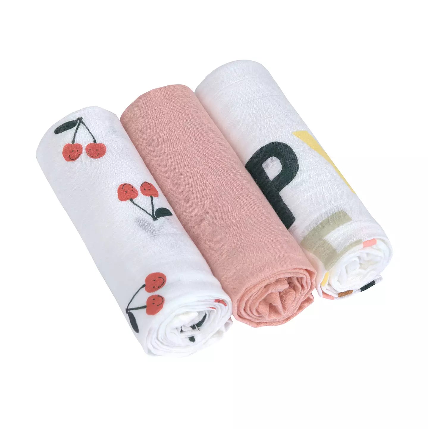 LÄSSIG Heavenly Soft Swaddle L – Happy Fruits Cherry