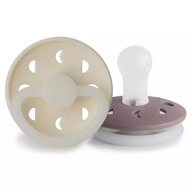 FRIGG Moon Phase Night Silikonnapp 2-Pack Gräddvit & Taupe