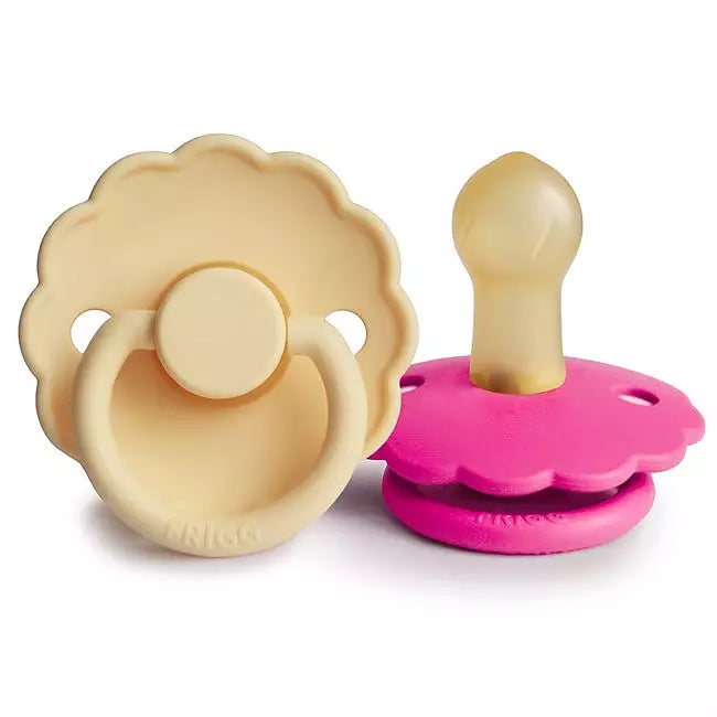 FRIGG Daisy Latexnapp 2-pack – Pastellgul & Ceriserosa