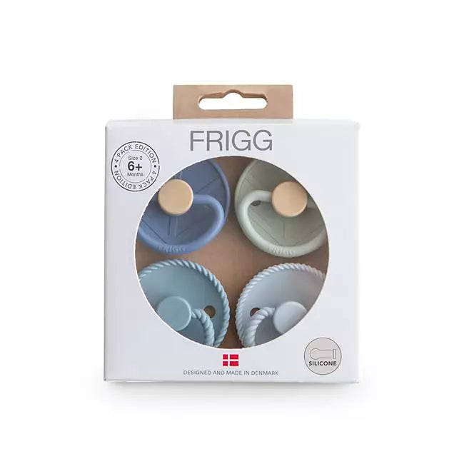 FRIGG Naturblåa Silikonnappar - 4 pack