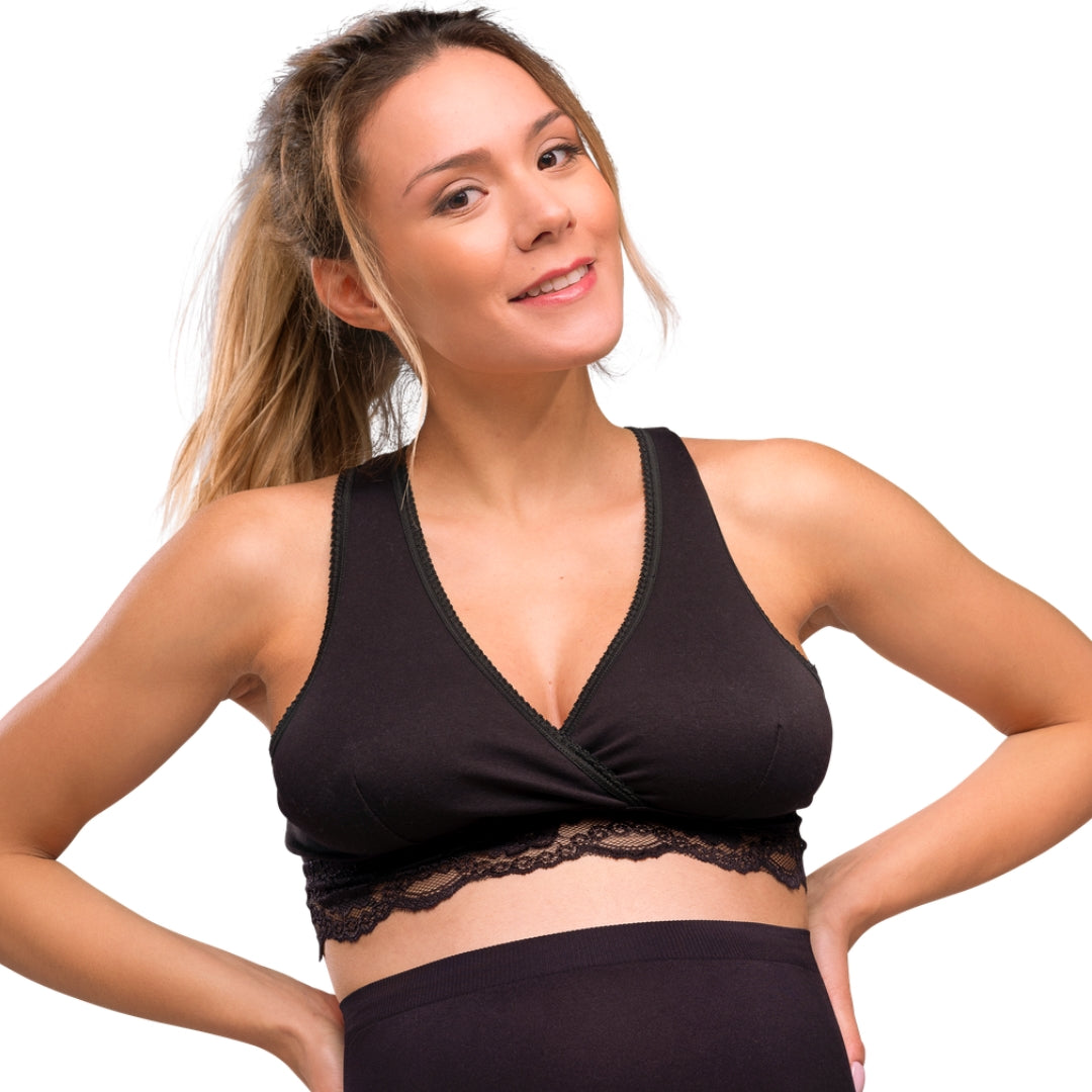 Carriwell Gravid- och Amningsbh Omlott Eko – Svart