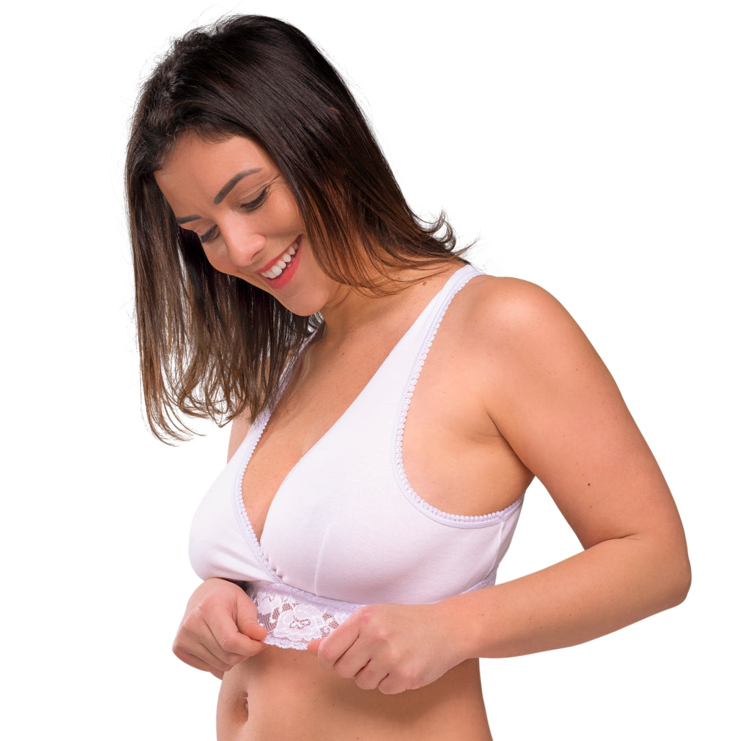 Carriwell Gravid- och Amningsbh Omlott Eko – Vit