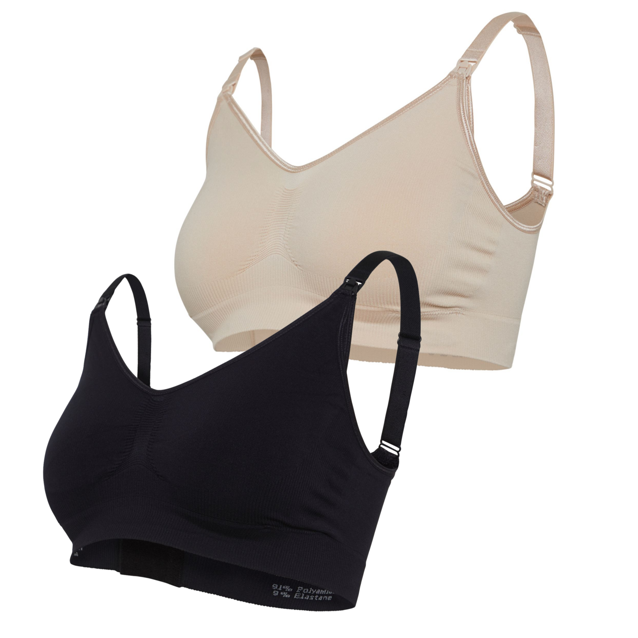 Carriwells Gravid- och Amningsbh 2-pack – Svart & Honung