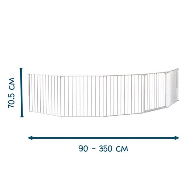 BabyDan Flex XXL Säkerhetsgrind - Vit 90cm - 350cm