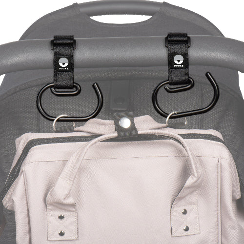 Dooky Barnvagnskrokar – 2-pack, Svart (Stora)