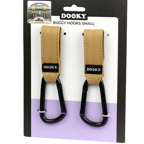 Dooky Barnvagnskrokar – 2-pack, Beige (Små)