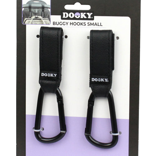 Dooky Barnvagnskrokar Små – 2-pack Svart