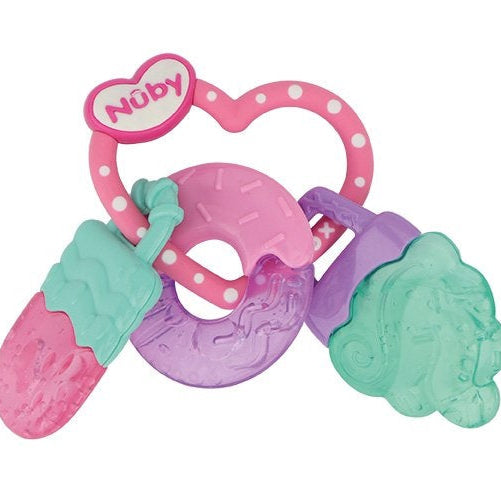 Nuby Icy Bite Sweets Bitleksak – Rosa/Turkos/Lila – Från 3 månader