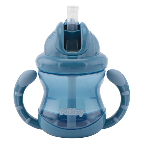 Nuby Twin Handle Flip It Cup 240 ml – Blå +12m