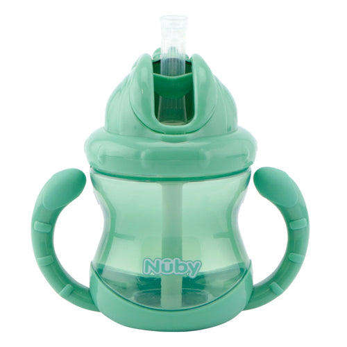 Nuby Twin Handle Flip It Cup 240 ml – Grön +12m